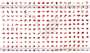 Very big collection of flags of Bahrain - vector image