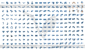 Very big collection of flags of Botswana - vector image