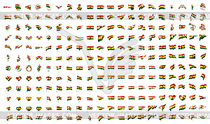 Very big collection of flags of Ghana - vector clipart
