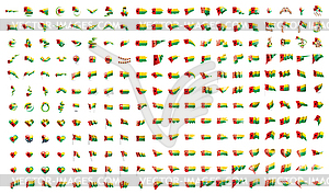 Very big collection of flags of Guinea Bissau - vector clip art