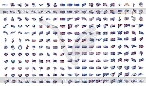 Very big collection of flags of Iceland - vector image