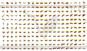 Very big collection of flags of Colombia - vector image