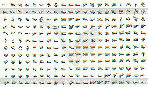 Very big collection of flags of Comoros - vector clipart