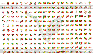 Very big collection of flags of Congo - color vector clipart