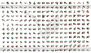 Very big collection of flags of Kuwait - vector clipart / vector image