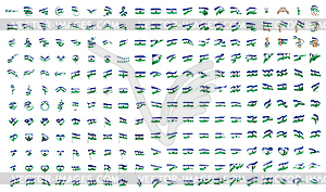 Very big collection of flags of Lesotho - vector clipart