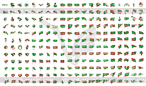Very big collection of flags of Mauritania - vector clipart