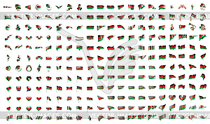 Very big collection of flags of Malawi - vector clipart