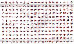 Very big collection of flags of Mongolia - vector image