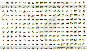 Very big collection of flags of Mozambique - vector image