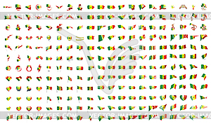 Very big collection of flags of Senegal - vector image