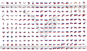 Very big collection of flags of Slovenia - vector image