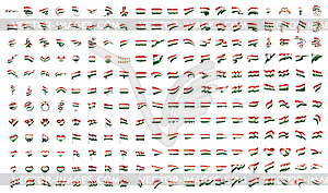 Very big collection of flags of Tajikistan - vector image