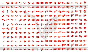 Very big collection of flags of Tunisia - vector image