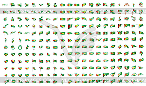 Very big collection of flags of Guyana - vector image