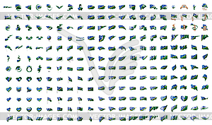 Very big collection of flags of Solomon Islands - vector clipart