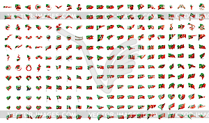 Very big collection of flags of Saint Kitts and - vector image