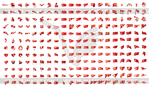 Очень большая коллекция флагов Турции - изображение векторного клипарта