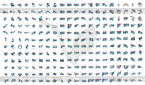 Very big collection of flags of Tuvalu - vector image