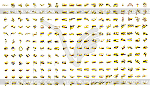 Очень большая коллекция флагов Брунея - векторное изображение EPS