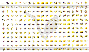 Very big collection of flags of Brunei - vector clipart
