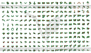 Very big collection of flags of Dominica - vector EPS clipart