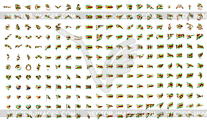 Very big collection of flags of Zimbabwe - vector clipart