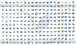 Very big collection of flags of Sweden - vector clipart