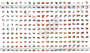 Very big collection of flags of Eritrea - vector clipart