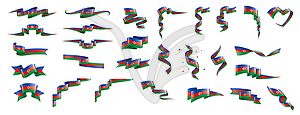 Azerbaijan flag, - color vector clipart