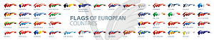 Set of flags of Europe - vector clipart