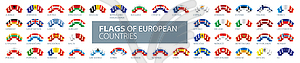 Set of flags of Europe - vector clip art