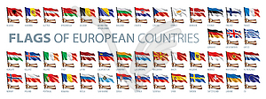 Hand and national flag. set of European flags - vector clipart / vector image