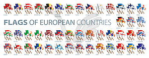 Hand and national flag. set of European flags - vector clipart