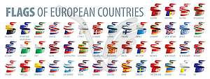 Set of flags of Europe - vector image