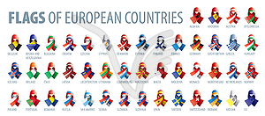 Set of flags of Europe - vector clip art