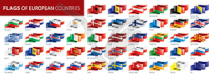 Set of flags of Europe - vector clipart / vector image