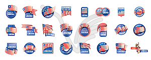 Liberia flag, - vector image