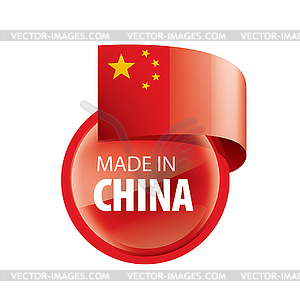 Китайский флаг, - клипарт в векторном формате