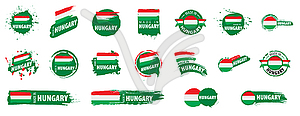 Hungary flag, - vector clipart