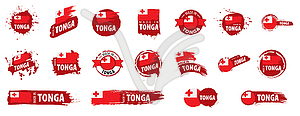 Tonga flag,  - vector clip art