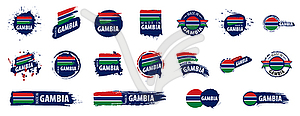 Флаг Гамбии, - векторный клипарт / векторное изображение