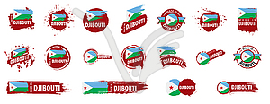 Djibouti flag, - vector clipart