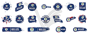 Belize flag, - vector clipart