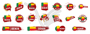 Бенин флаг, - изображение в векторе / векторный клипарт