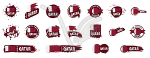 Qatar flag, - vector clip art