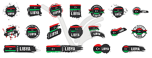 Libya flag, - vector clipart