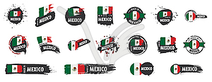 Mexican flag, - vector clipart