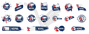 Nepal flag, - vector clipart