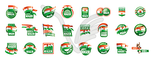 Niger flag, - vector image